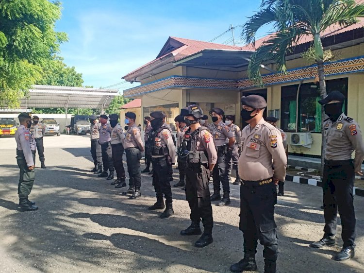 Kasat Sabhara Polres Lembata Berikan Arahan Serta Motifasi Kepada Anggotanya Ditengah Mewabahnya Covid-19