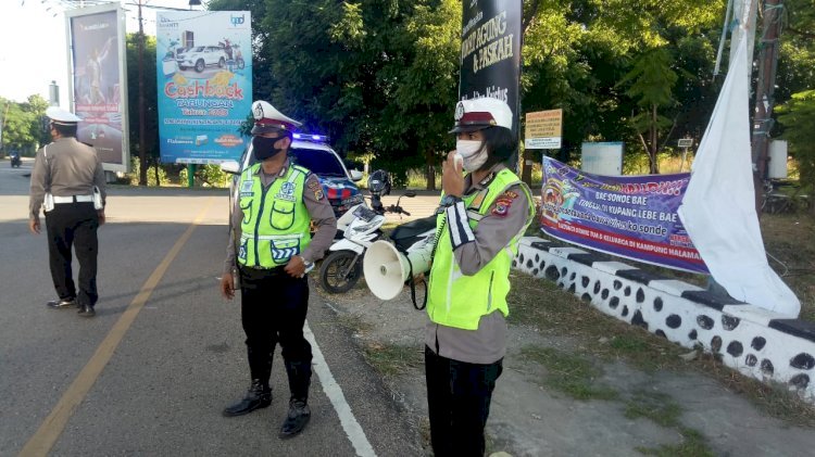 Satlantas Polres Kupang Kota Beri Imbauan Cegah Virus Corona Kepada Warga dan Pengendara