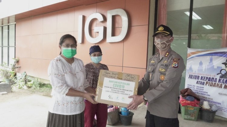 Berikan Suport dalam Penanganan Covid 19, Kapolres Belu Beri Bantuan APD dan Alkes untuk RSUD Mgr Gabriel Manek Atambua