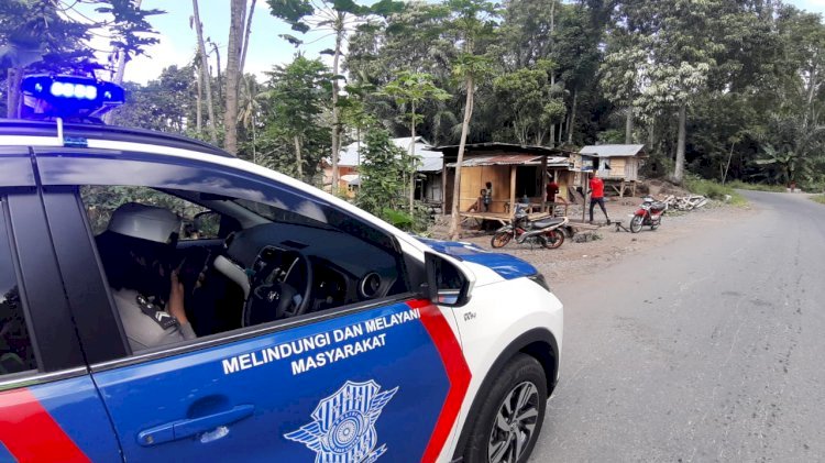 Dengan Pengeras Suara Mobil Patroli, Sat Lantas Sosialisasi New Normal