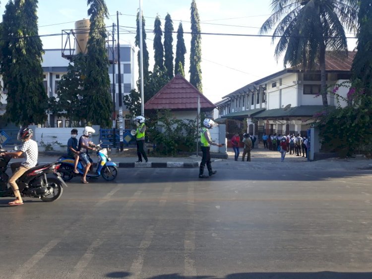 Peduli Pandemi Covid-19, Satlantas Polres Kupang Kota Imbau Tertib Berlalu Lintas Pada Pengguna Jalan