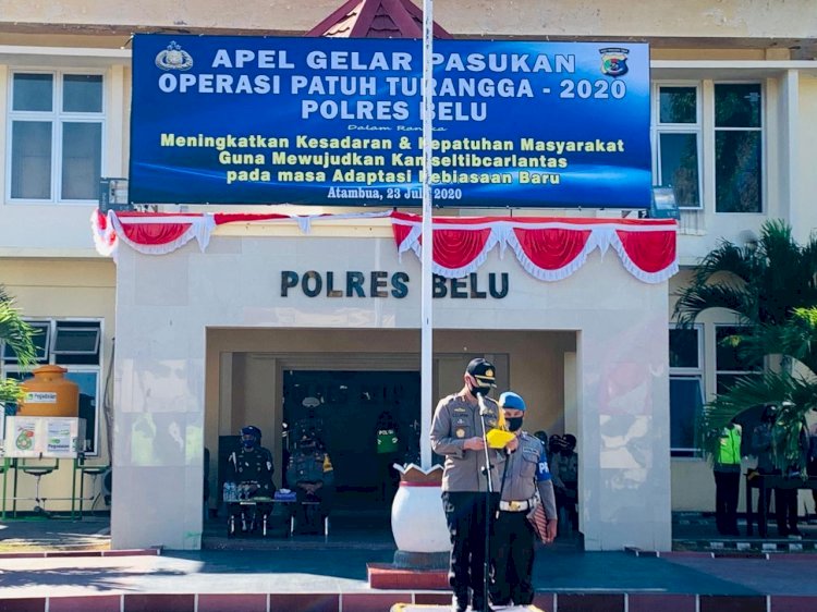 Kapolres Belu Pimpin Apel Gelar Pasukan Operasi Patuh Turangga 2020