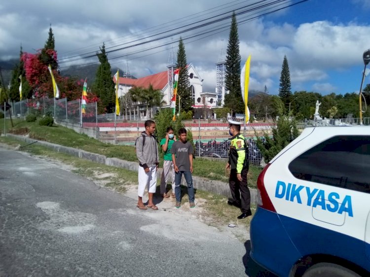 Satlantas Polres Manggarai Himbau Warga Yang Ikuti Ibadah, Agar Gunakan Masker