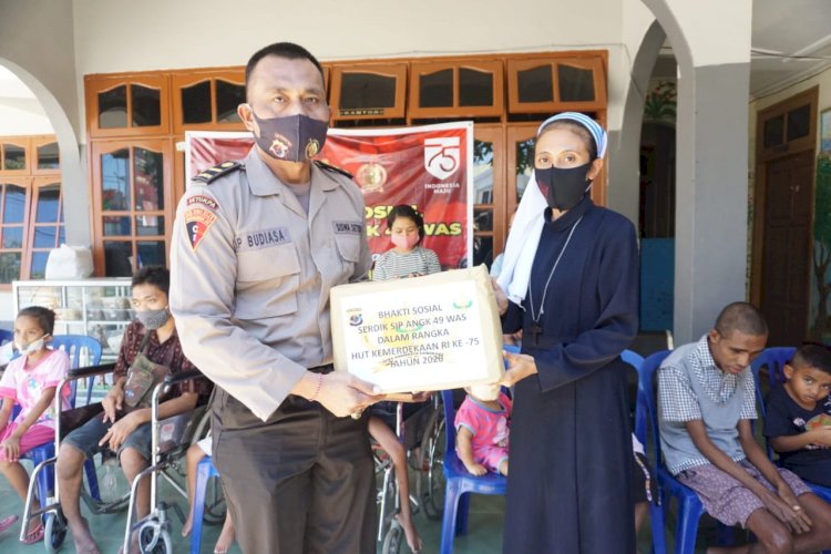 Dalam Rangka Hari Kemerdekaan RI ke-75, Serdik SIP 49 Polda NTT Gelar Baksos di Panti Asuhan Alma