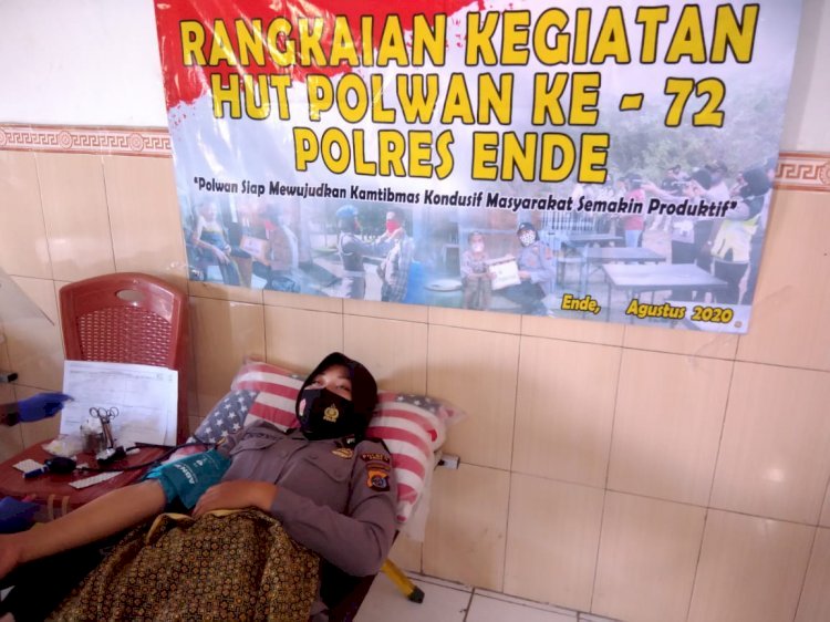 Sambut HUT Polwan Ke-72, Polwan Polres Ende Gelar Donor Darah