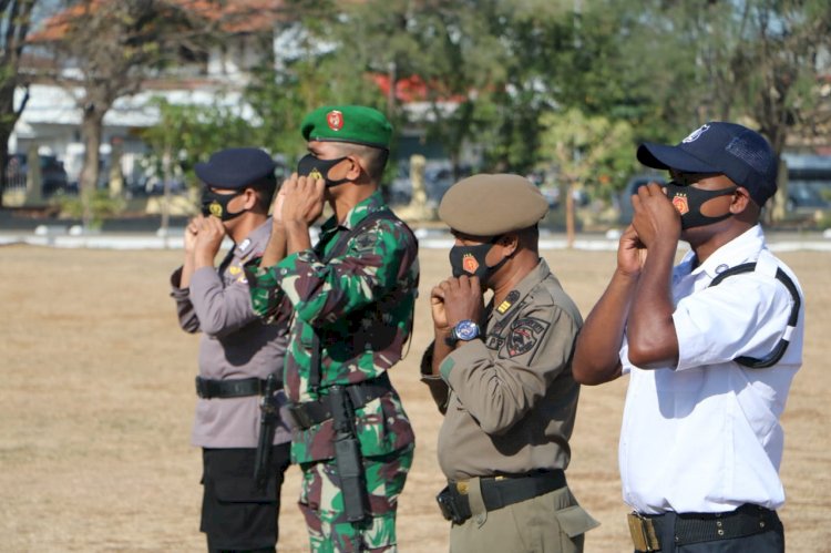 Wakapolda NTT Pimpin Apel Kampanye Serentak Pemakaian Masker di Wilayah NTT