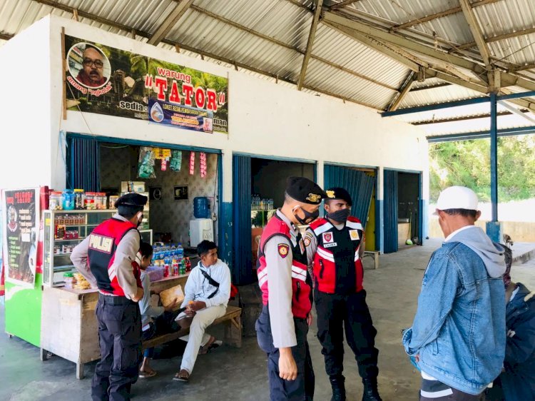 Datangi Terminal Carep, Sat Samapta Sampaikan Himbauan