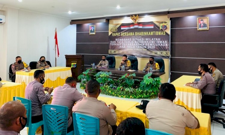 Bahas Tata Kerja Anggota dalam Pengamanan Pilkada, Kapolres Belu Gelar Rapat Bersama Anggota Bhabinkamtibmas