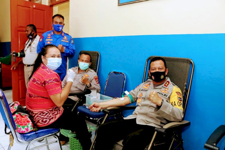 HUT Polair ke 70, Kapolda NTT Ikut Kegiatan Donor Darah