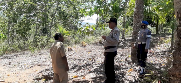 Kapolsek Alsel Pimpin Patroli, Sambang dan Himbauan Kebakaran Hutan dan Lahan (Karhutla)