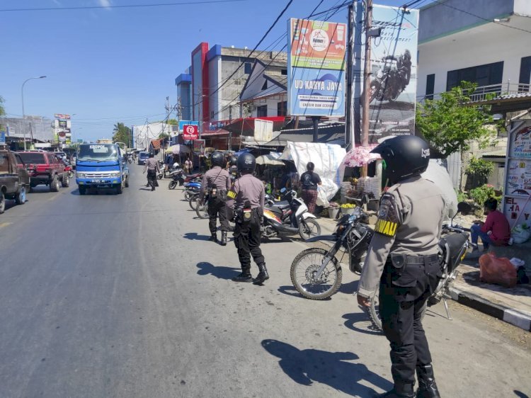 Satuan Samapta Polres Kupang Kota Laksanakan Pengaturan Serta Himbauan Pendisiplinan Protokol Kesehatan