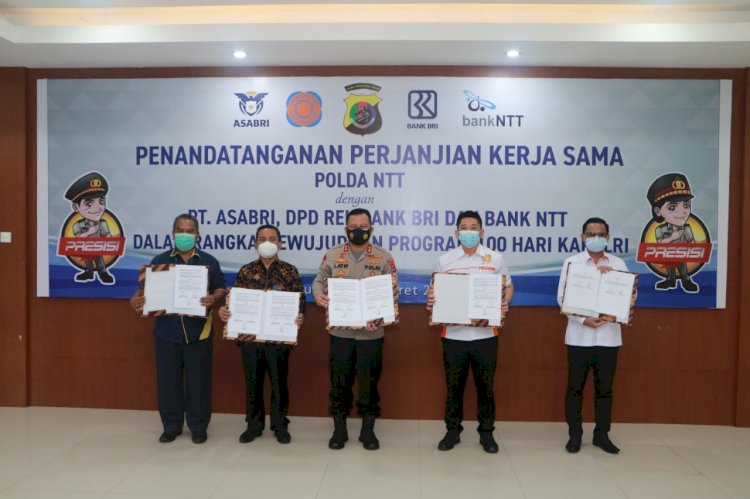 Dukung Program Presisi Kapolri, Kapolda NTT Tanda Tangani Perjanjian Kerjasama dengan Perbankan, Pihak PT. Asabri dan DPD Rei di Bidang Perumahan Bagi Anggota dan ASN Polri