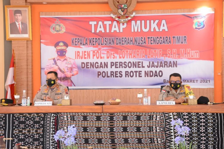 Tatap Muka Bersama Personil Polres Rote Ndao, Kapolda NTT : Tidak Ada Organisasi Besar Apapun Tanpa Disiplin Yang Kuat