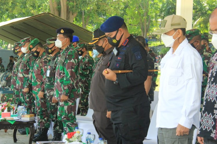 Dansatbrimobda NTT Hadiri Upacara Pelepasan Purna Tugas Satgas Pamtas RI-RDTL