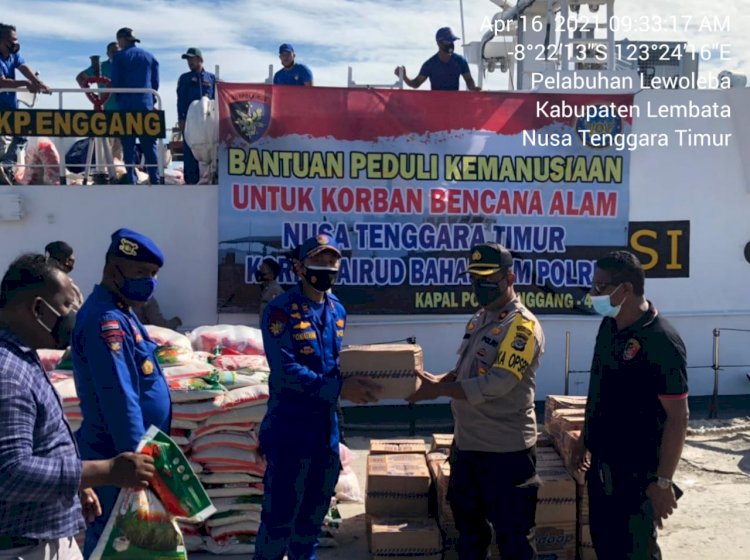 Polres Lembata Dapat Bantuan Kemanusiaan Dari Kakorpolairud Baharkam Polri dan Dirpolairud Polda NTB