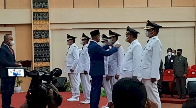 Ratusan Personil Polri Amanakan Jalannya Pelantikan Tiga Kepala Daerah di Kupang