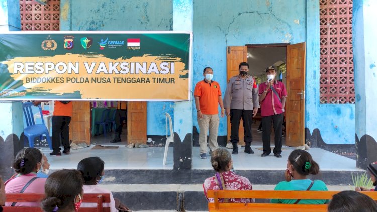 Dukung Program Pemerintah, Team Vaksinator Rev@co Polda NTT  Gelar Vaksin Covid- 19 untuk Masyarakat Desa Lelogama