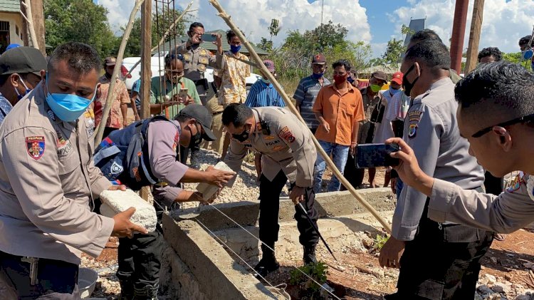 Peletakan Batu Pertama Pembangunan Pospol Tanambanas, Kapolres Sumba Barat Ucapan Terimakasih Atas Dukungannya