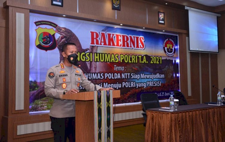 Rakernis Humas Polda NTT T.A. 2021, Kapolda NTT Apresiasi Terobosan Pembuatan Produk Layanan TV Radio Polri dan SPIT