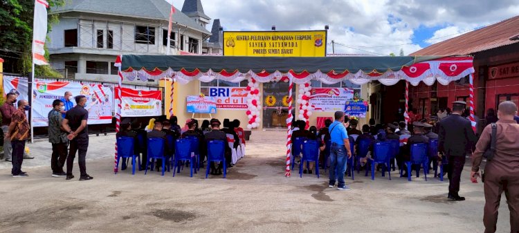 Hari Bhayangkara ke 75, Kapolres Sumba Barat Resmikan Gedung SPKT dan Lounching Aplikasi Polisi Pasola