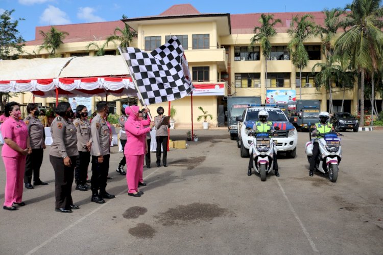 Ratusan Paket Sembako Disalurkan dalam Rangka Hari Jadi Polwan ke 73 dan HKGB ke 69