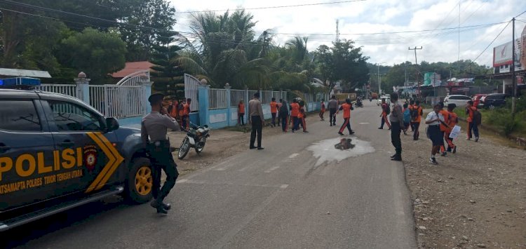 Pastikan Kemananan Pagi di Kota Kefa, Ini yang Dilakukan Samapta Polres TTU