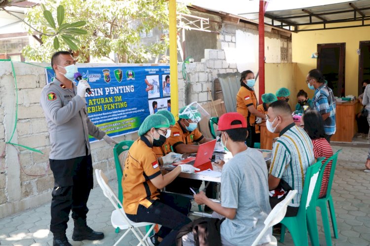 Vaksinasi Tahap II di Klinik Turangga Polda NTT, Tim Vaksinator Bagi dalam Dua Gelombang Guna Mengurangi Kerumunan