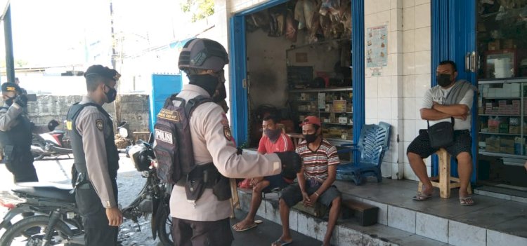 Patroli Dialogis, Personel UPRC Ditsamapta Polda NTT Imbau Warga Kota Kupang Disiplin Prokes