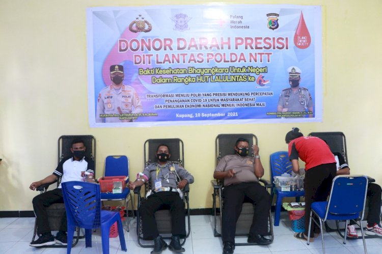 HUT Lalulintas ke 66, Ditlantas Polda NTT Gelar Kegiatan Donor Darah Presisi Bhakti Kesehatan Bhayangkara Untuk Negeri