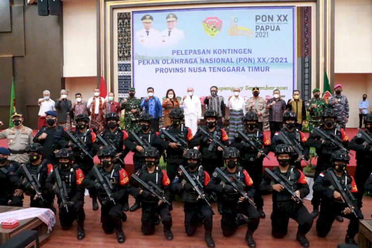 Kapolda NTT Menghadiri Pelepasan Kontingen Pekan Olahraga Nasional (PON) XX/2021 Provinsi NTT