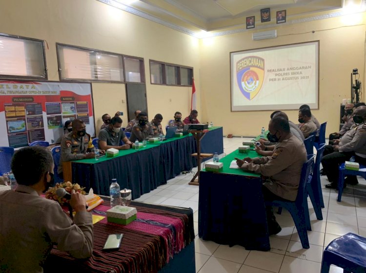 Supervisi Bidang Perencanaan Anggaran dan Capaian Realisasi T.A. 2021, Birorena Polda NTT Kunjungi Polres Sikka