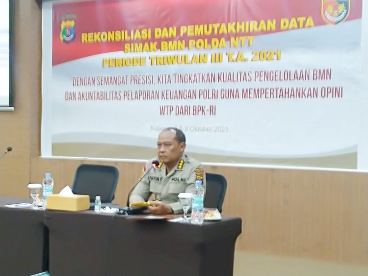 Tingkatkan Kualitas Pengelolaan BMN dan Akuntabilitas Pelaporan, Karolog Polda NTT Buka Resmi Kegiatan Rekonsiliasi dan Pemuktahiran Triwulan III T.A. 2021