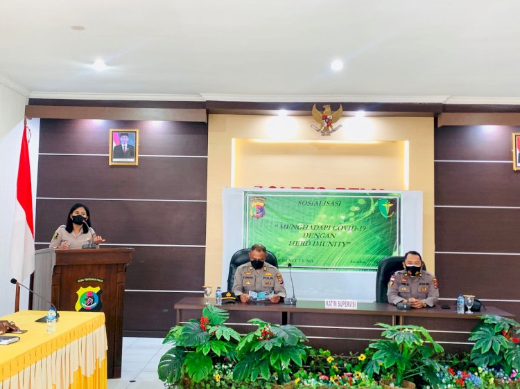 Beri Pemahaman Terkait Penyebaran Virus, Biddokes Polda NTT Gelar Sosialisasi Penanganan dan Pencegahan Covid-19 di Polres Belu