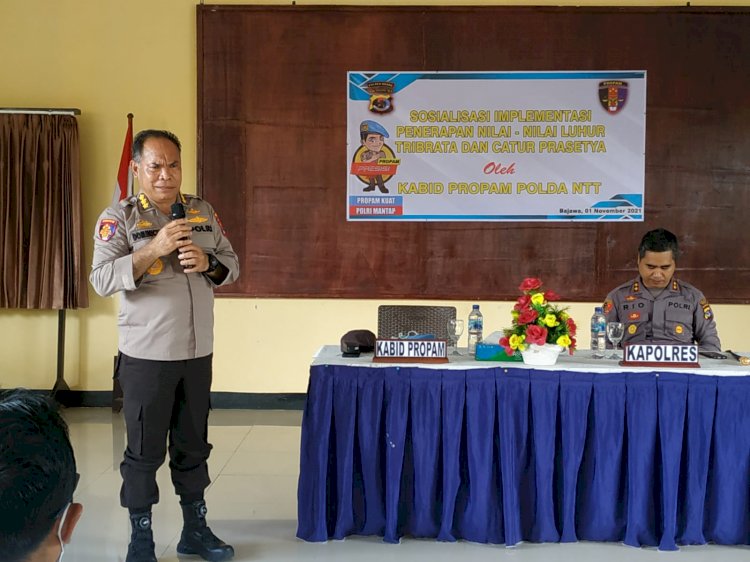 Kunjungi Polres Ngada, Kabidpropam Polda NTT Beri Pemahaman Implementasi Penerapan Nilai Luhur Tribrata dan Catur Prasetya