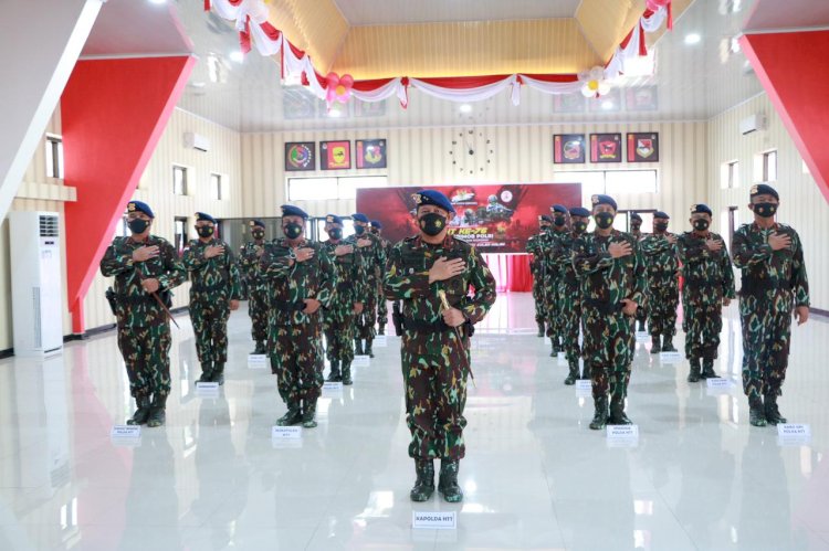 Peringati HUT Ke-76 Korps Brimob Polri, Kapolda NTT Bersama Pejabat Utama Ikuti Upacara Secara Virtual