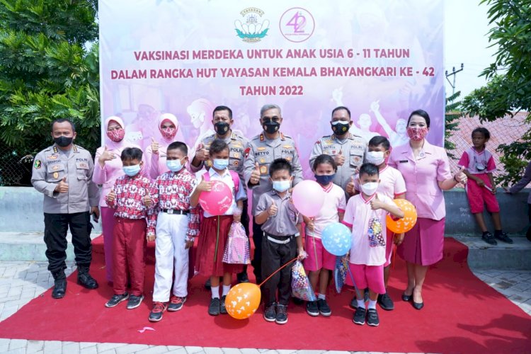 Vaksinasi Merdeka Anak Dalam Rangka HUT YKB ke-42, Kapolda NTT : Kegiatan Ini Mendapat Respon Yang Luar Biasa