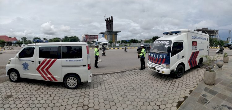 Ditlantas Polda NTT Gelar Penling Imbau Prokes dan Tertib Berlalulintas Bagi Pengguna Jalan di Seputaran Kota Kupang