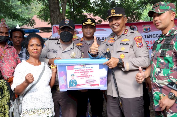 Sambut Hari Bhayangkara ke-76, Kapolda NTT Beri Bantuan Sosial Kepada Masyarakat Kecamatan Amanuban Selatan