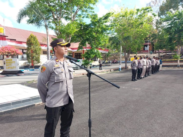 Pimpin Perdana Apel Pagi, Wakapolres TTU : Mohon Izin Untuk Bergabung