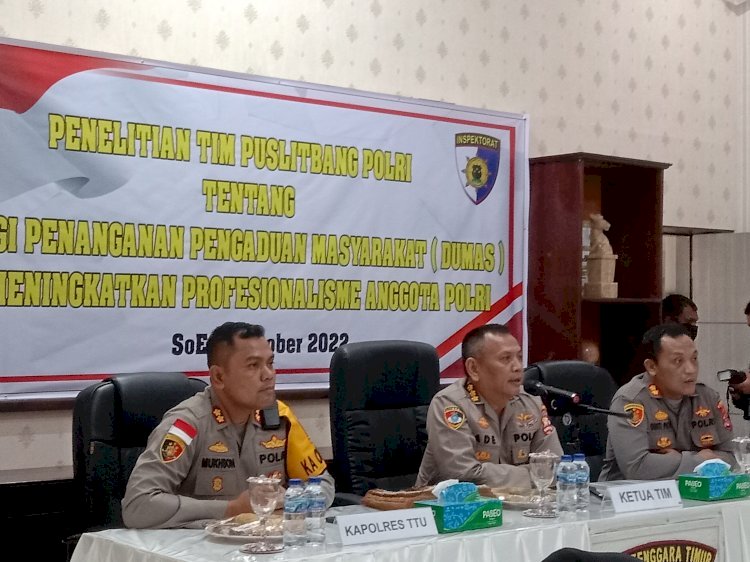 Kapolres TTU Hadiri Kunjungan Tim Puslitbang Mabes Polri di Mapolres TTS