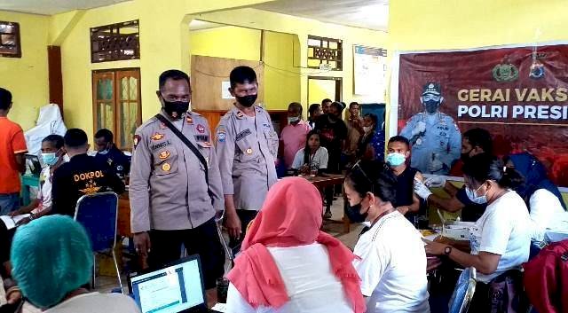 Percepatan Vaksinasi, Polres Flotim Kembali Dirikan Gerai Vaksin di Wulanggitang