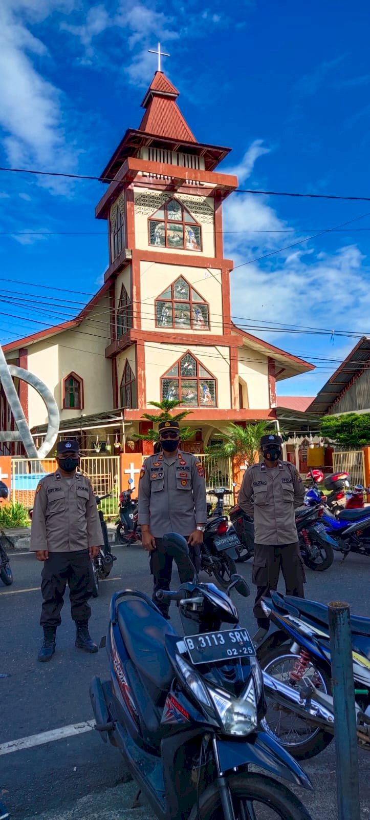 Pengamanan Ibadah Mingguan umat Kristiani di Kota Ruteng