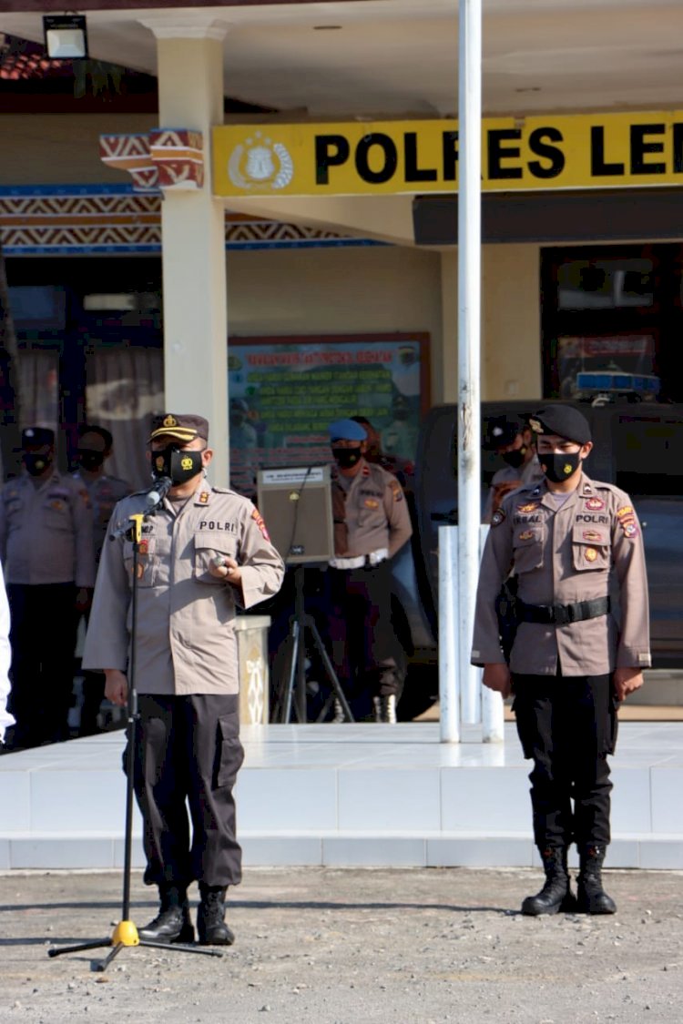 Beri Arahan Apel Pagi Kapolres Lembata Ingatkan Agar Terus Tingkatkan Pelayanan Dan Patroli Malam