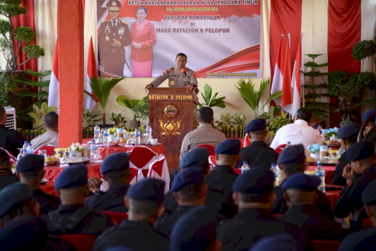 Kunjungi Batalyon B Pelopor Maumere, Kapolda NTT : Brimob Harus Selalu Trampil dan Disiplin