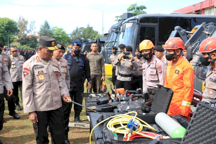 Siaga Bencana, Polda NTT Laksanakan Apel Gelar Pasukan dan Peralatan