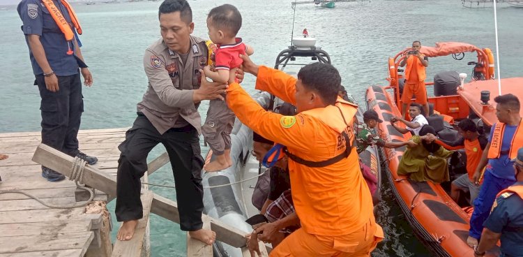 Kesigapan Satpolair Polres Manggarai Barat dan Tim SAR  Gabungan Berhasil Selamatkan Korban Karam Kapal di Nanga Nipa