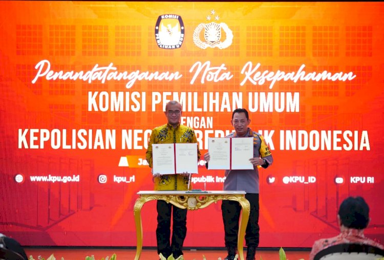 MoU dengan KPU, Kapolri: Jaga Persatuan  Kesatuan di Pemilu 2024 Syarat Mutlak