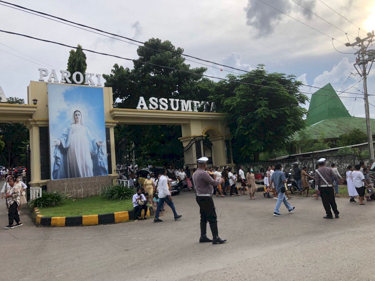 Polda NTT Backup Polresta Kupang Kota Amankan Ibadah Kamis Putih di Sejumlah Gereja