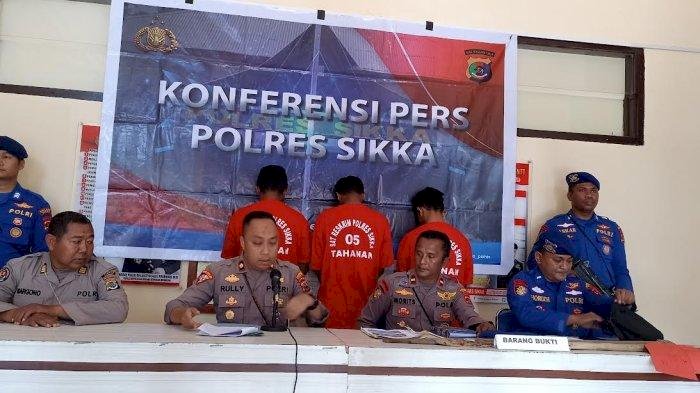 Satpolairud Ungkap Penangkapan Ikan Dengan Menggunakam Bahan Kimia, Polres Sikka Gelar Konferensi Pers