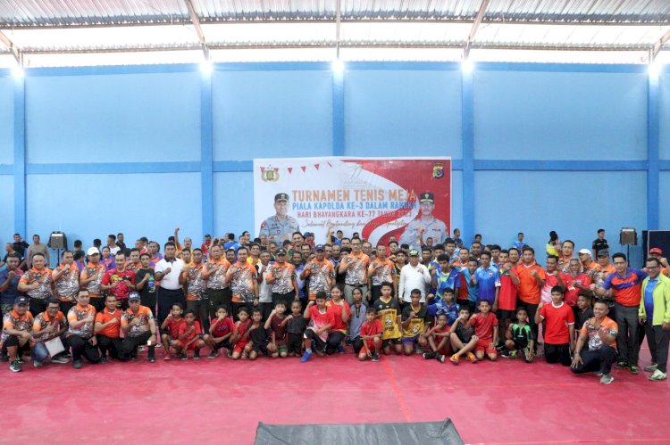 Meriahkan Hari Bhayangkara ke-77, Polda NTT Gelar Turnamen Tenis Meja Kapolda Cup III